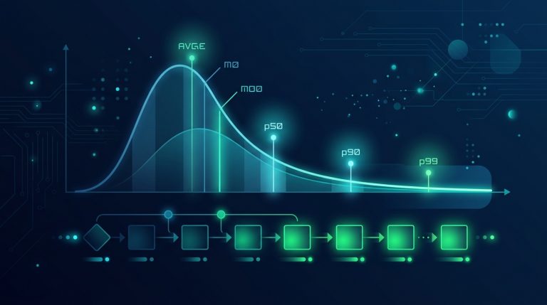Self-checking function + performance harness with tail-latency percentiles